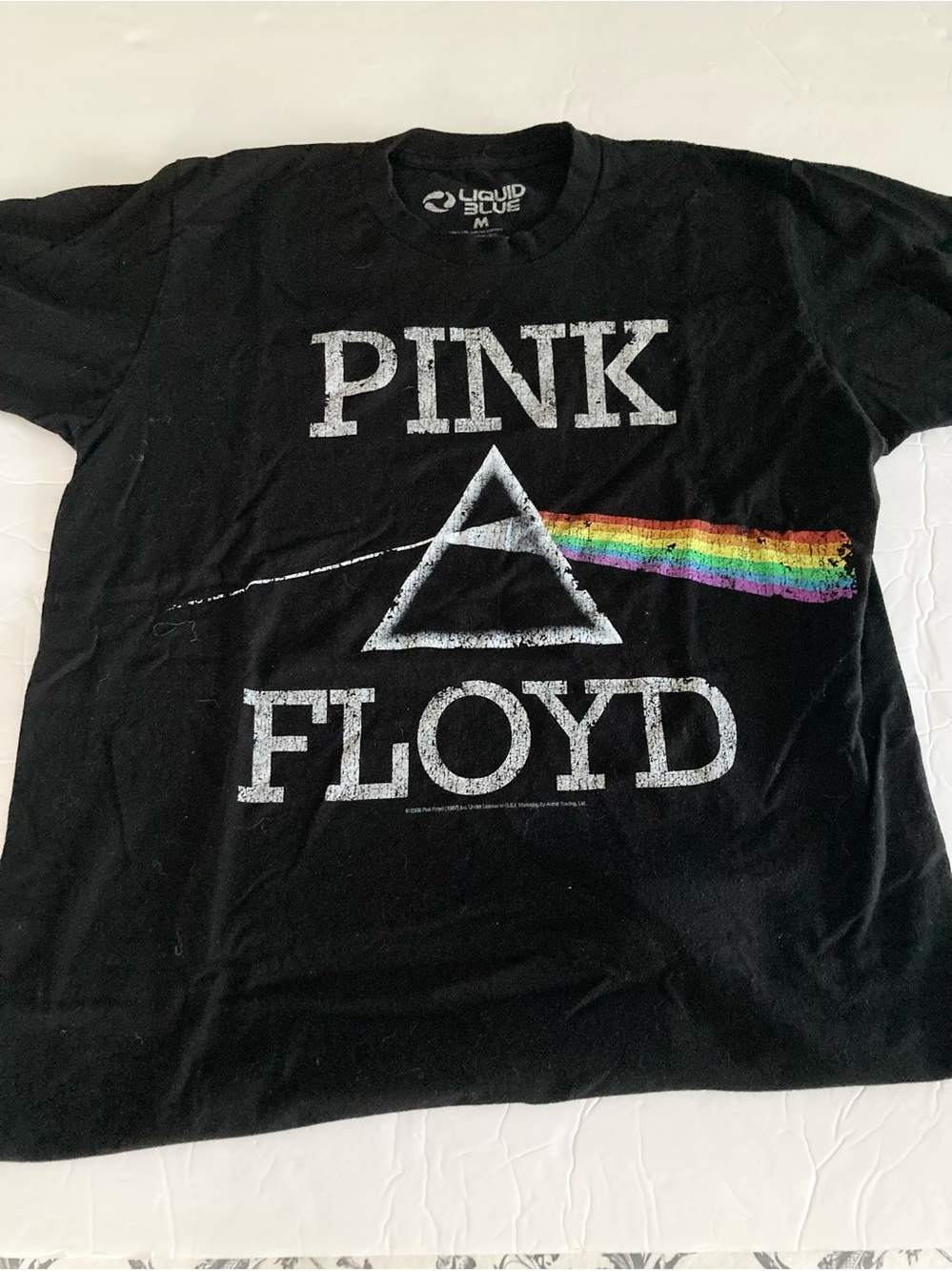 Liquid Blue / Black Pink Floyd Tee with Rainbow Prism